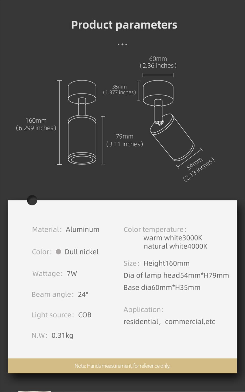 Ella's LED Ceiling Spotlight in Nickel - 7W CRI97 with Flicker-Free Design and Rotational Accent