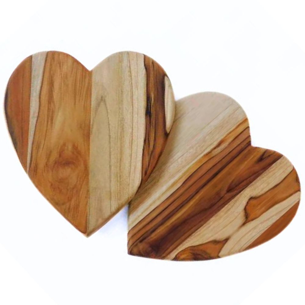 Teak Wood Heart Shaped Serving Board