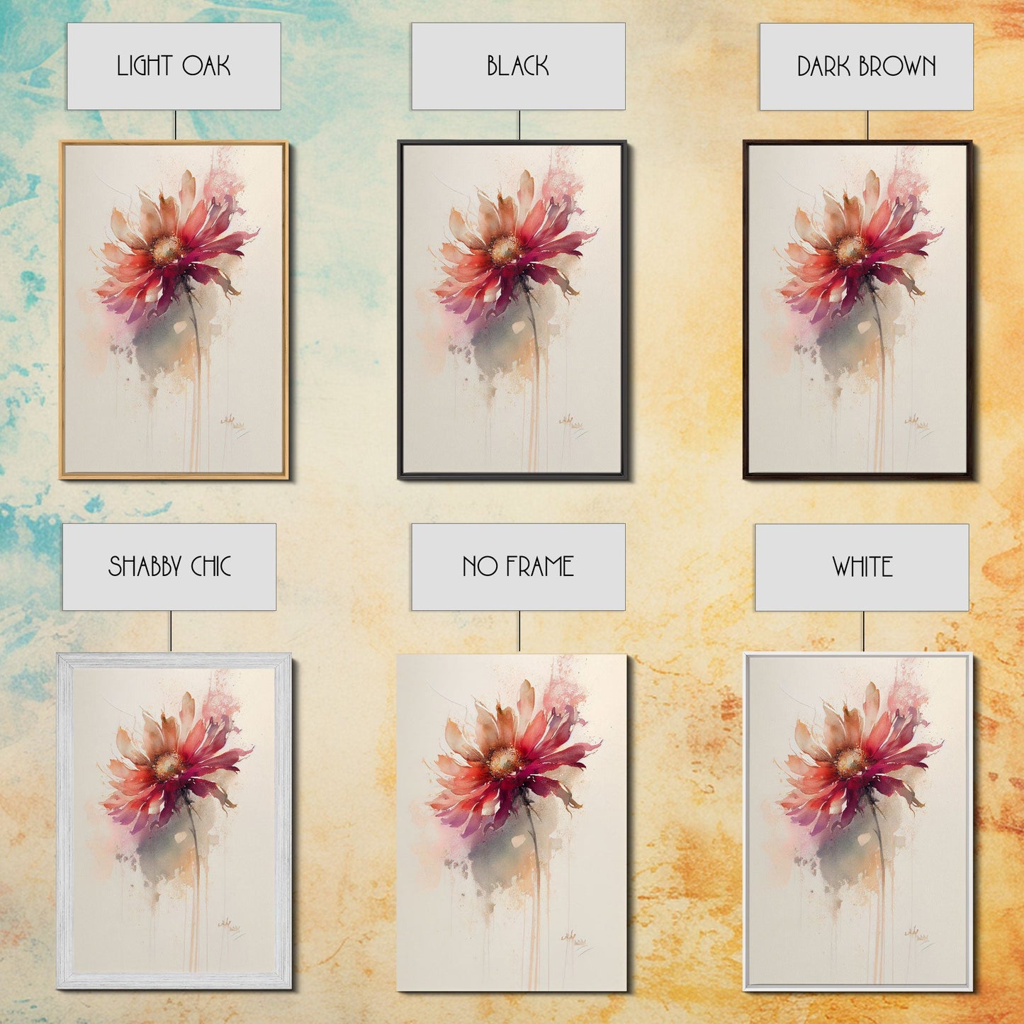 Vintage Style Framed Canvas Art, Vintage Floral Print, Vintage White Roses Painting, Still Life Botanical Farmhouse print, Red Flower Art
