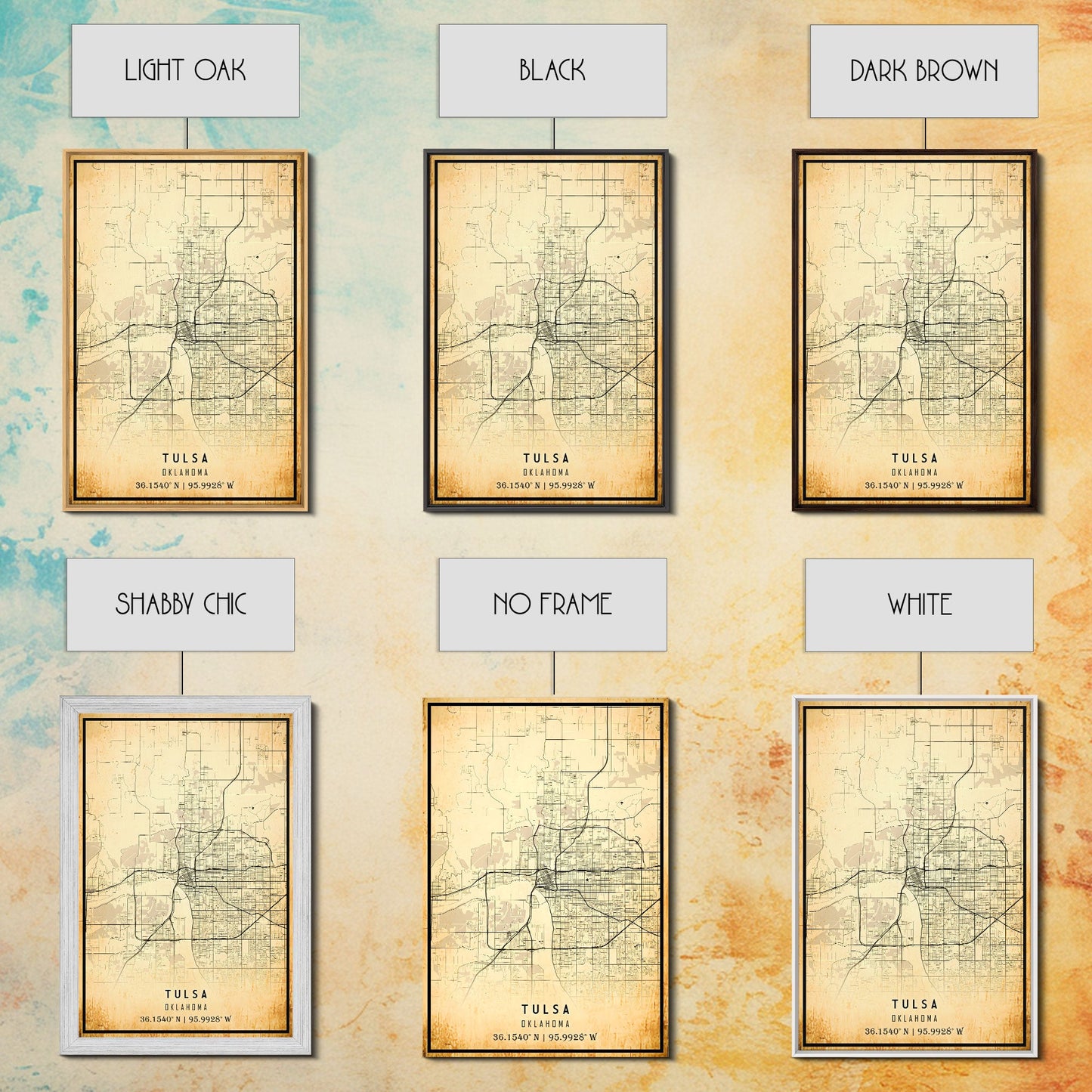 Tulsa Map Art - Oklahoma - Custom Tulsa City Streets Map Print - University of Tulsa - Home Office Decor Tulsa Map Decor Oklahoma Wall Art