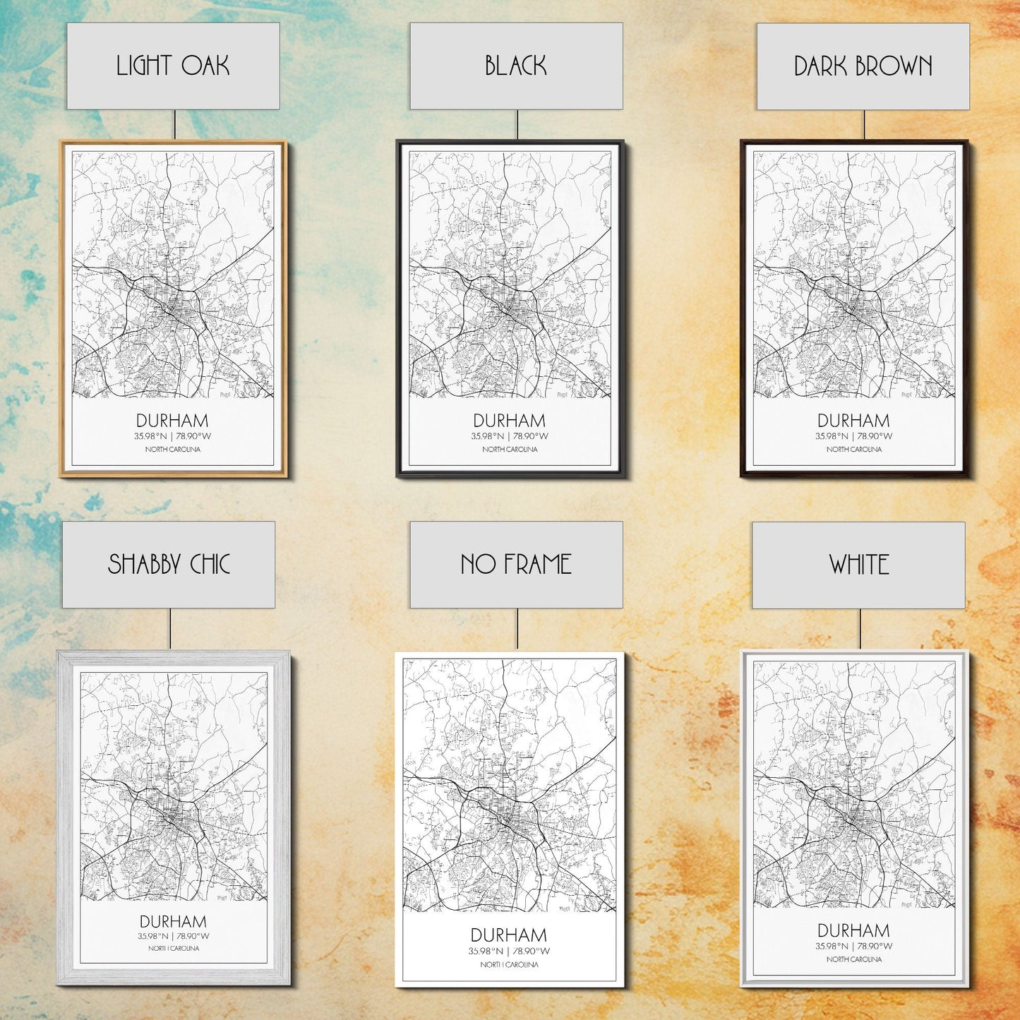 Durham Street Map, North Carolina Map, City Map Art, Minimalist Art, Wall Art, Canvas Print, Traveler Gift, Travel Wall Décor