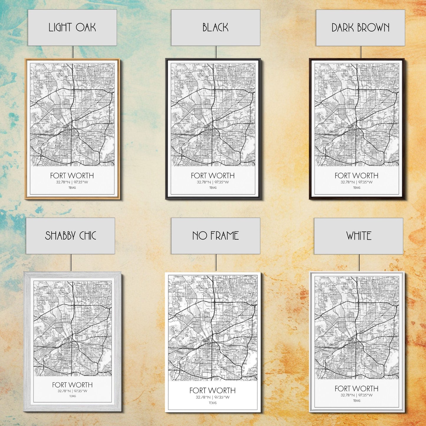 Fort Worth Street Map, Texas Map, City Map Art, Minimalist Art, Wall Art, Canvas Print, Travel Wall Art, Gifts For Women, Man Cave Décor