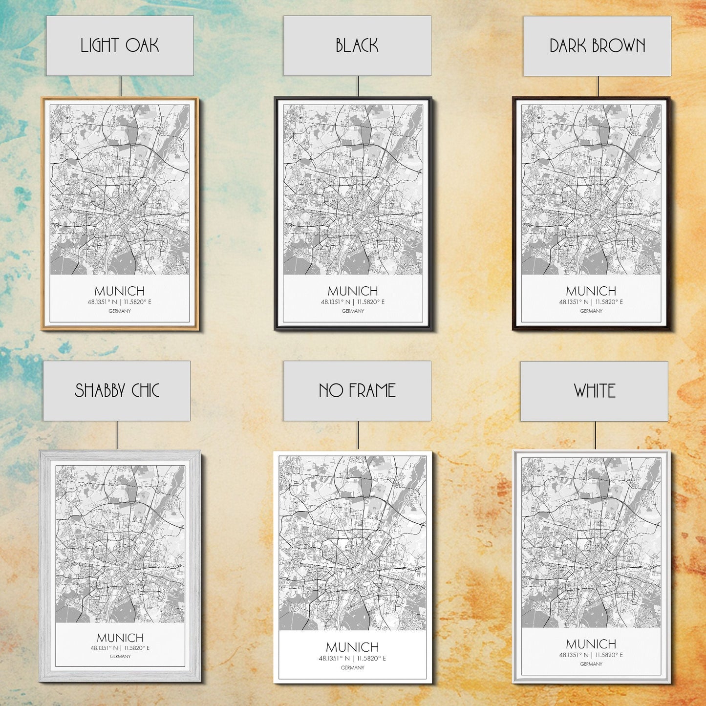 Munich Street Map, Germany Map, Europe City Map Art, Modern Art, Wall Art, Canvas Print, Dorm Wall Décor, Holiday Gift, Travel Wall Print