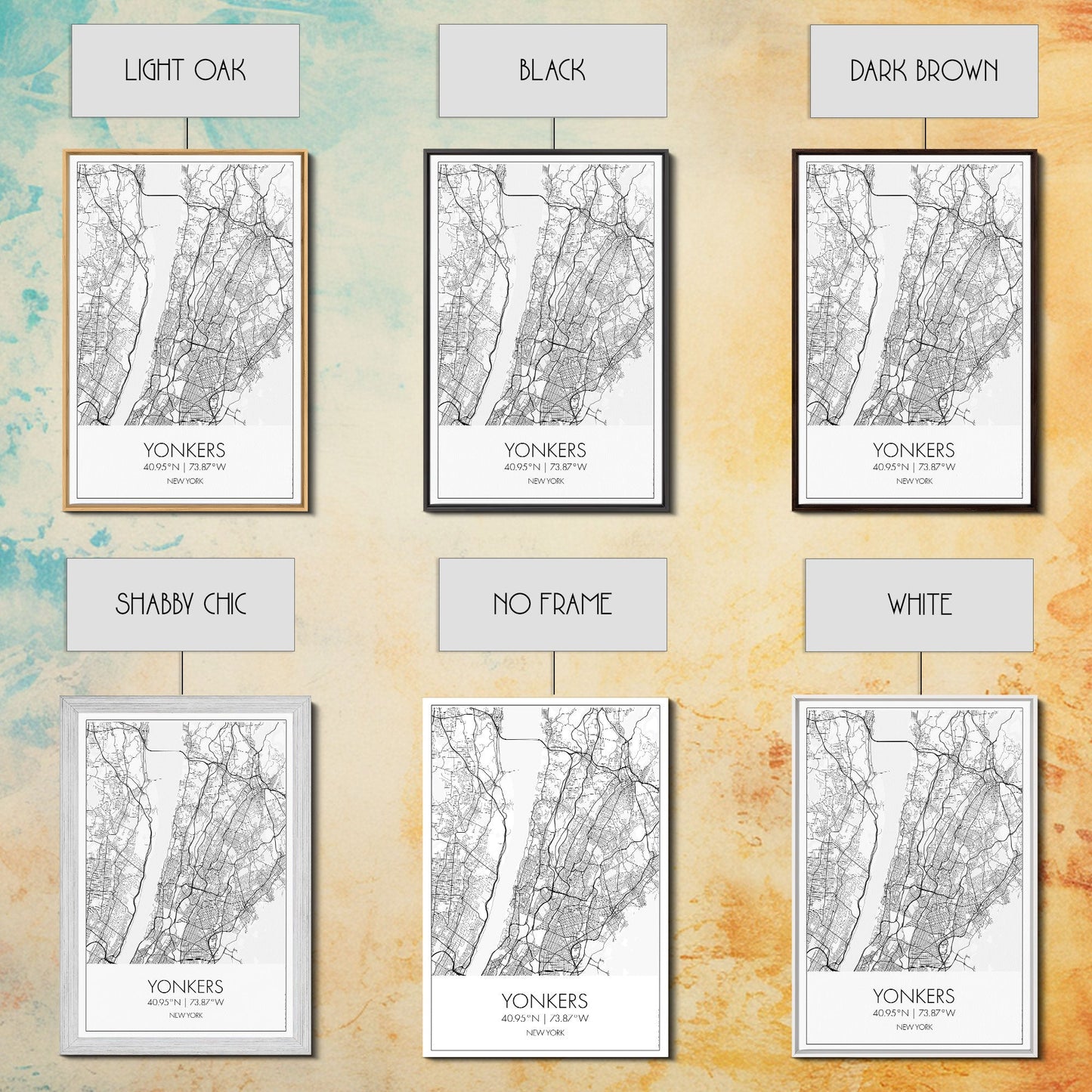 Yonkers Street Map, New York Map, City Map Print, Minimalist Art, Wall Art, Canvas Print, Travel Wall Art, Map Gift, Dorm Room Decor