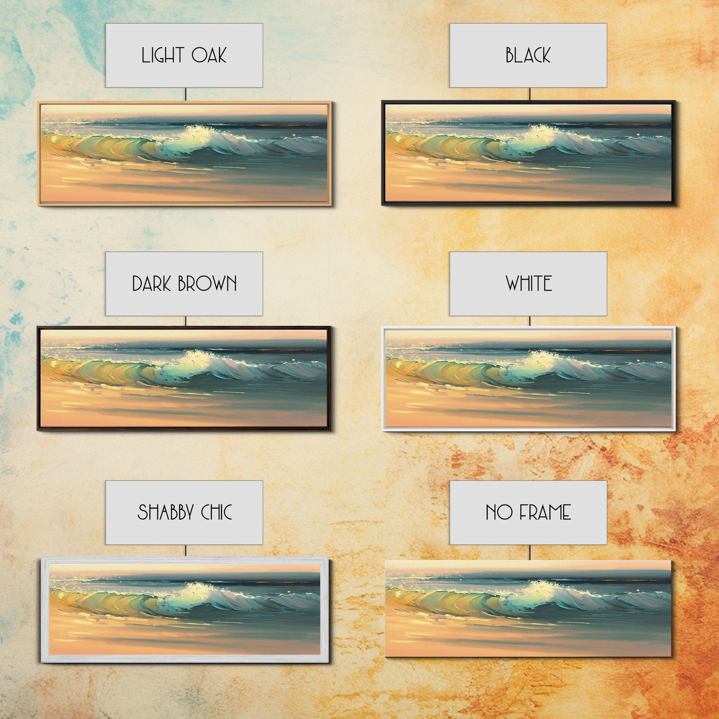 Panoramic Ocean Beach canvas prints Sea landscape Nautical photo Coastal canvas print Sea wave canvas Extra large wall art Ready to hang