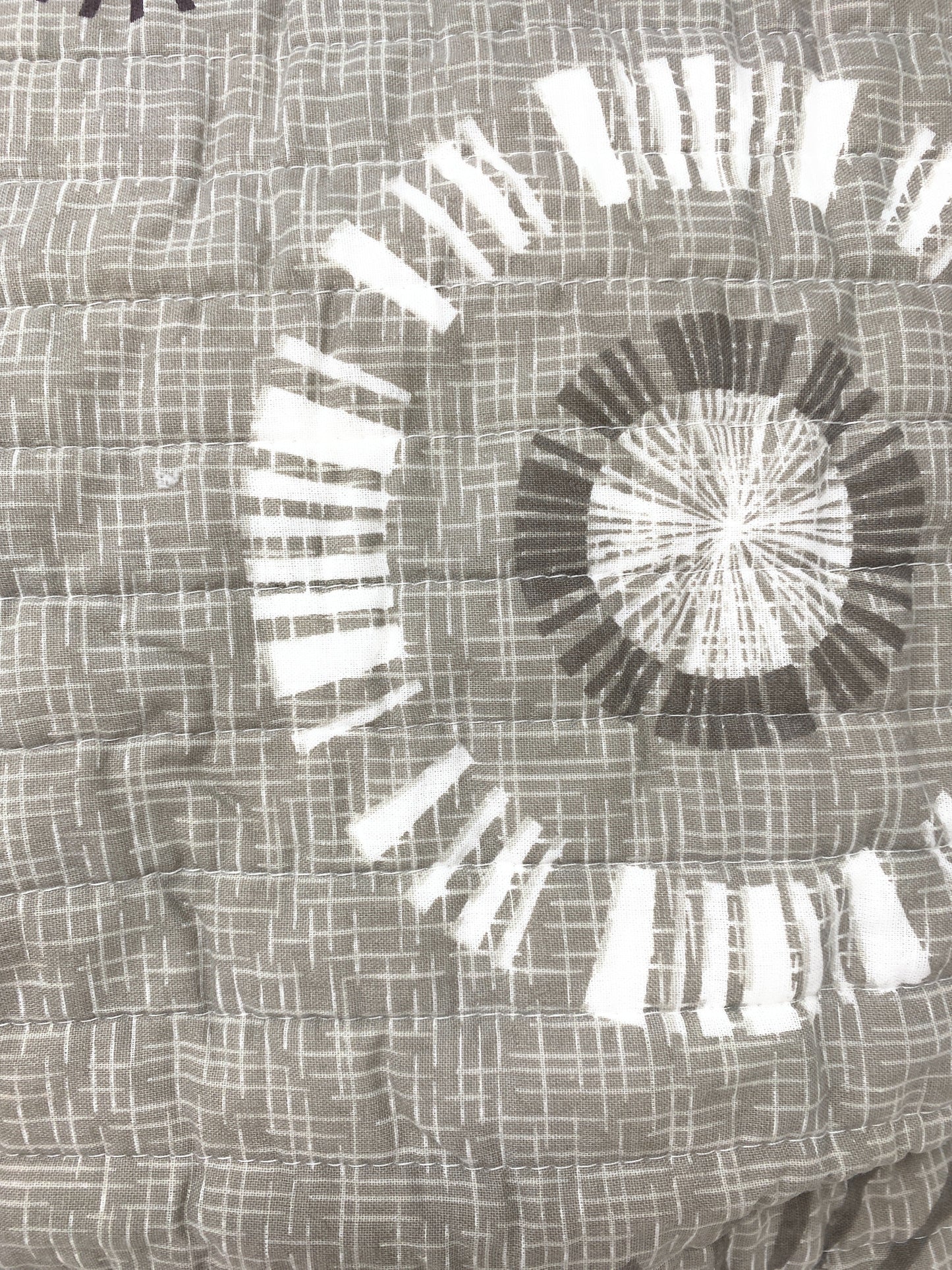 Tache Cotton Taupe Beige Striped Floral Geometric Starburst Quilt Set (DXJ107076)