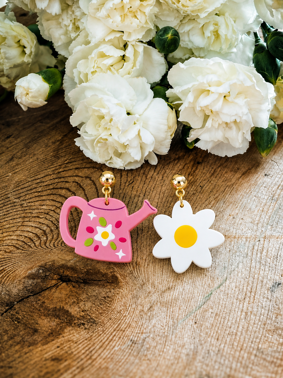 Beautiful Colorful Spring Flowers Drop Earrings