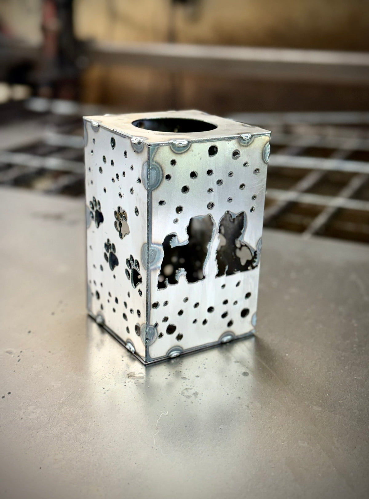Puppy Cube Steel Hanging Solar Light | 6.5 in. | Pick a Breed