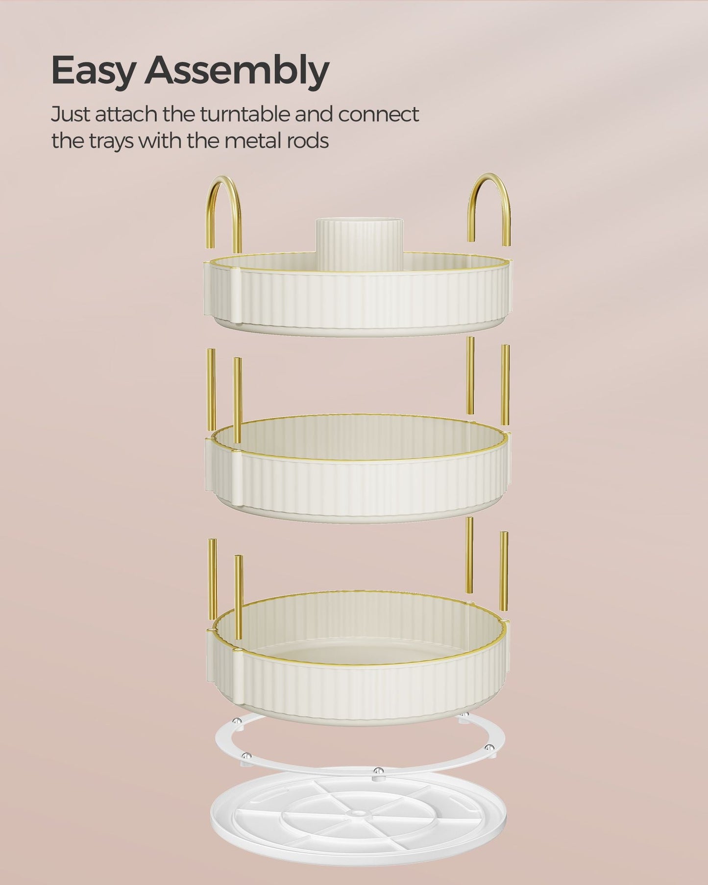 3-Tier Round Rotating Skincare Organizer Countertop