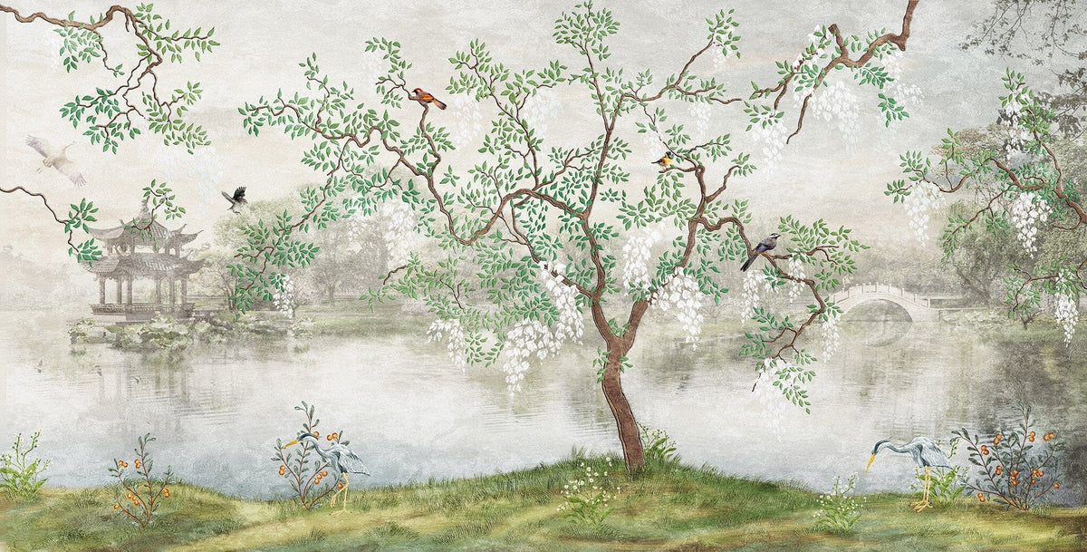 Japanese Sakura Chinoiserie Wall Mural