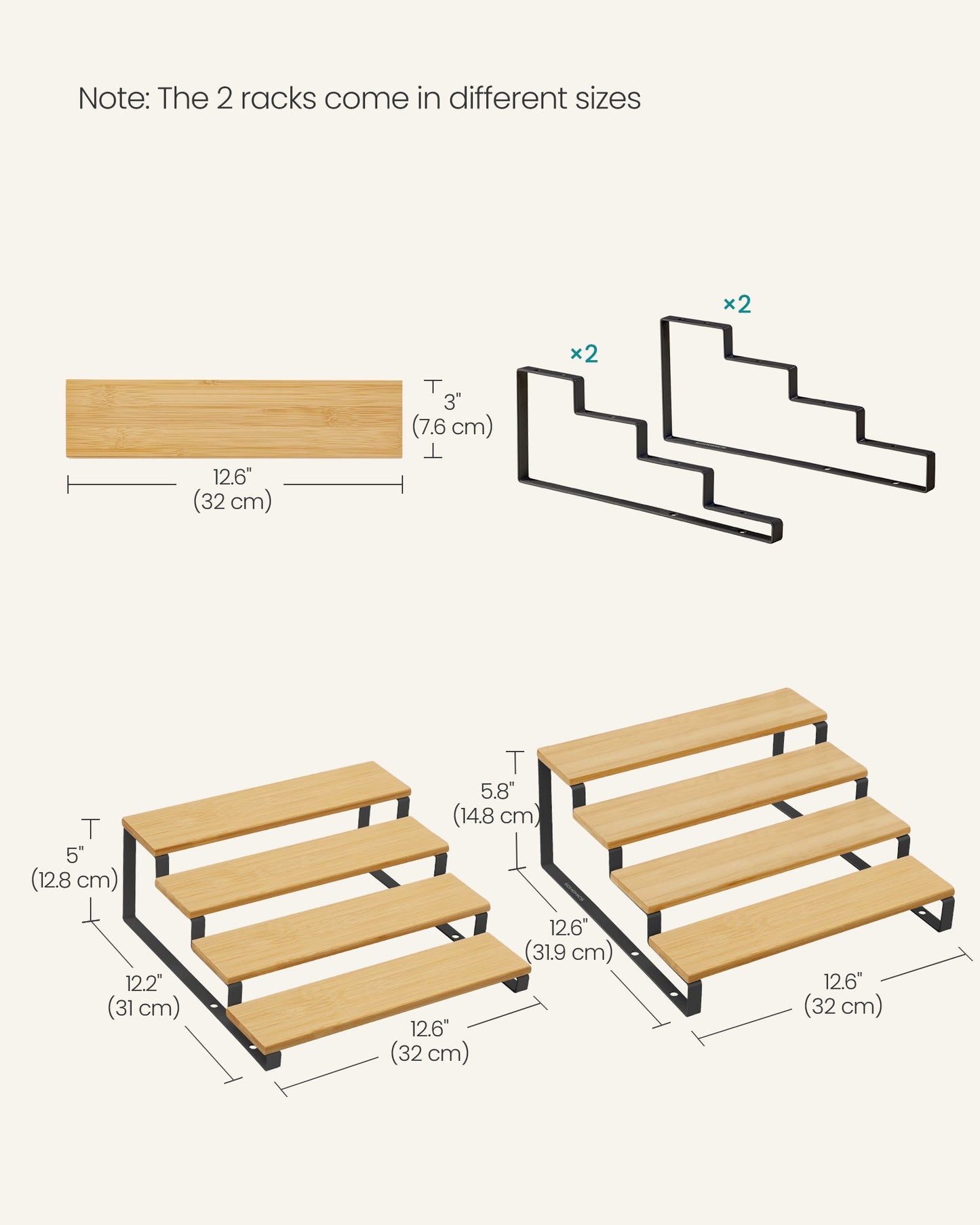 Set of 2 Engineered Wood Perfume Organizer Stand