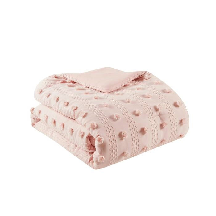 King / Cal King 3-Piece Pink Pompom Microfiber Comforter Set