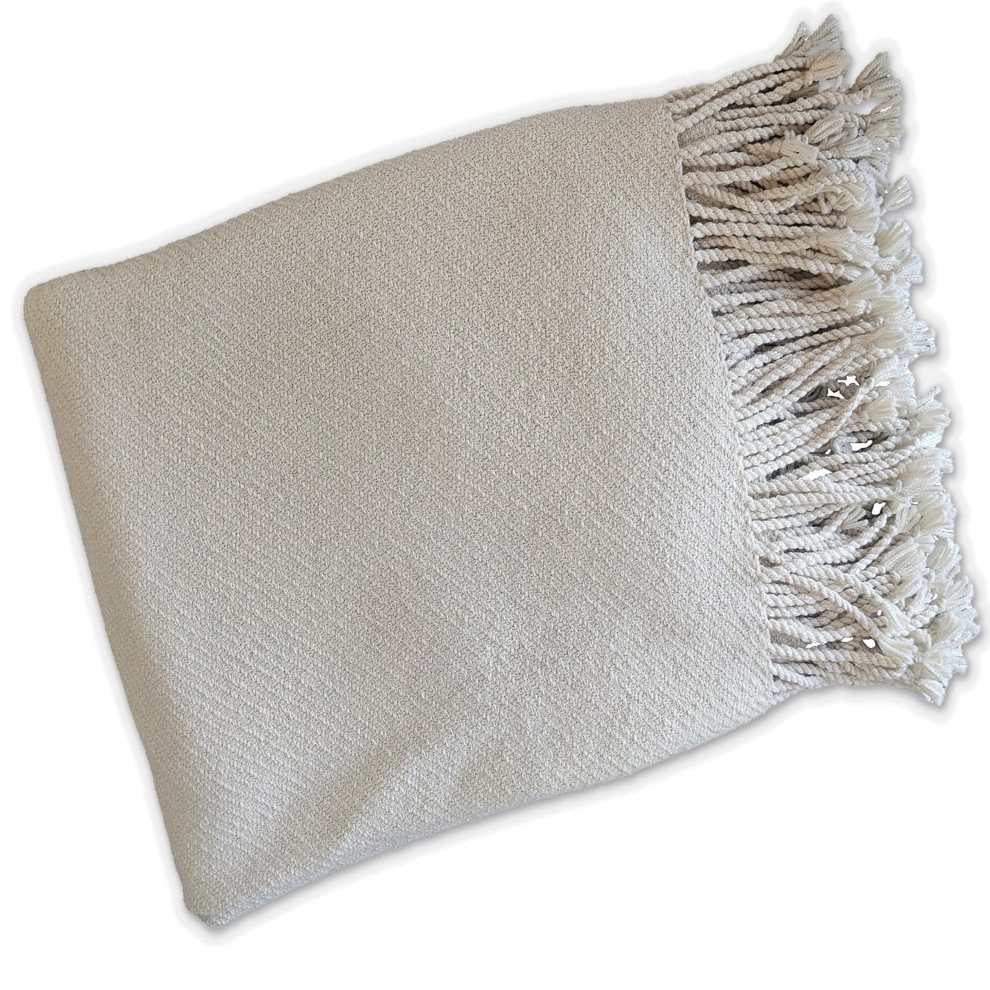 Kulsi Collection - Pima Cotton & Undyed Baby Alpaca Ivory Throw