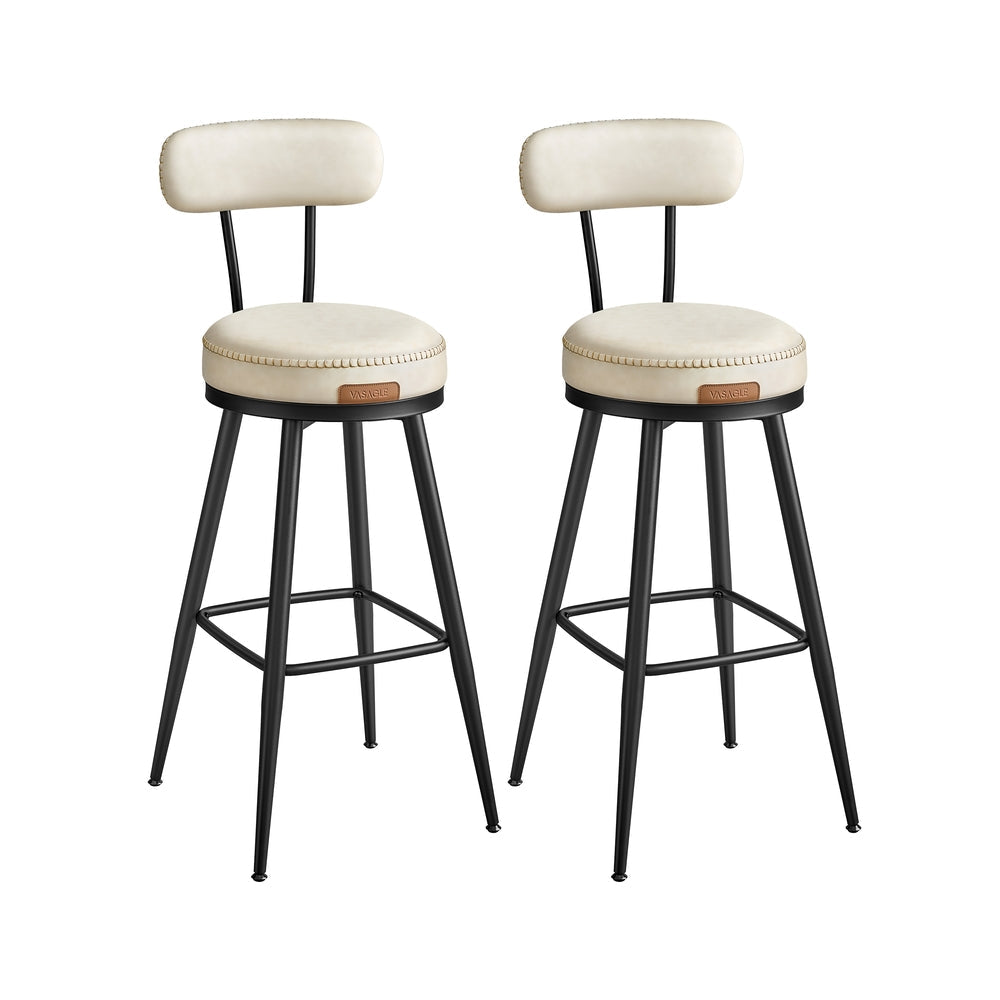 EKHO Collection - Swivel Bar Stools with Backs, 30-Inch Tall