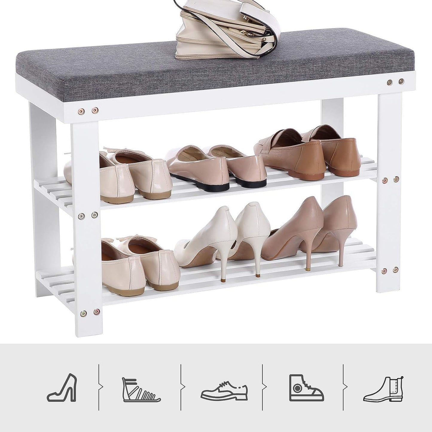 3-Tier Bamboo Shoe Bench