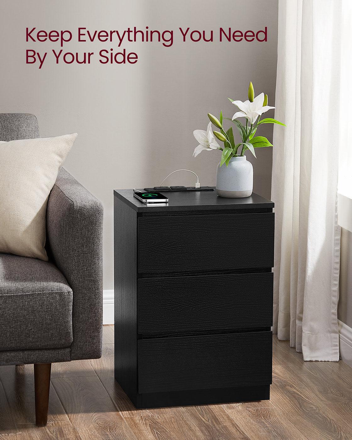 Nightstand with Charging Station