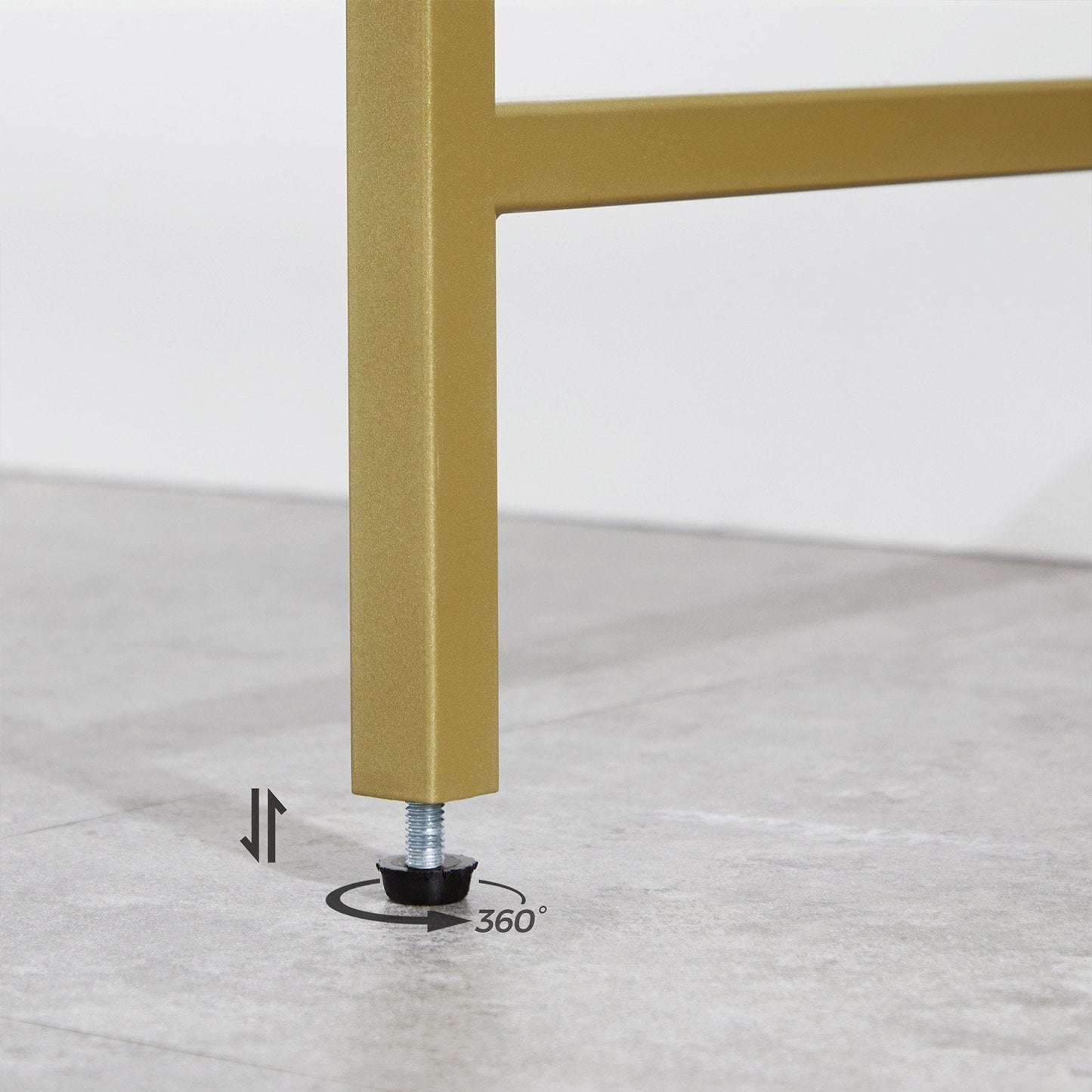 Gold Console Table with Shelf