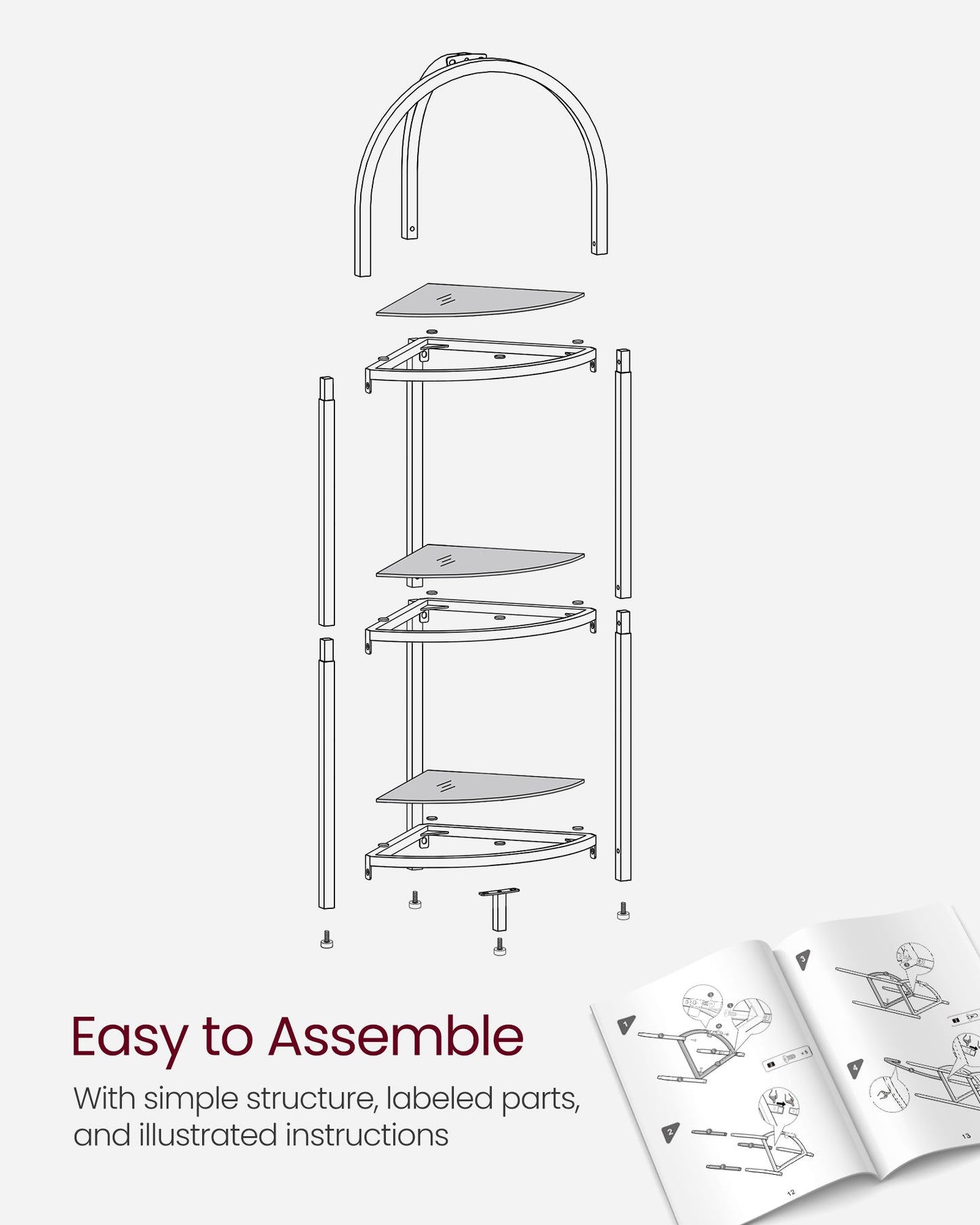 3-Tier Corner Shelf Stand