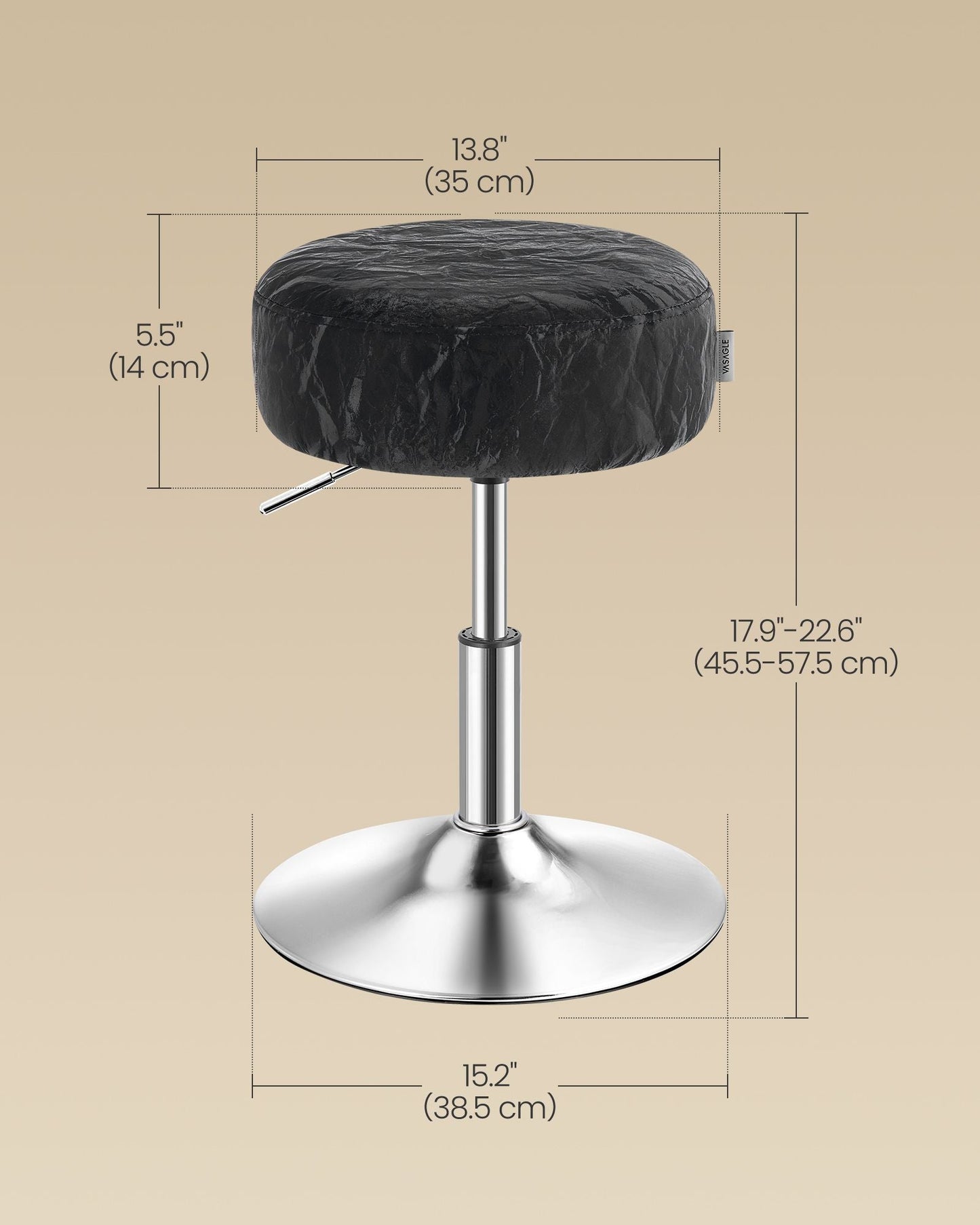 Vanity Stools Set of 2, Makeup Vanity Chairs, Modern, Cream White