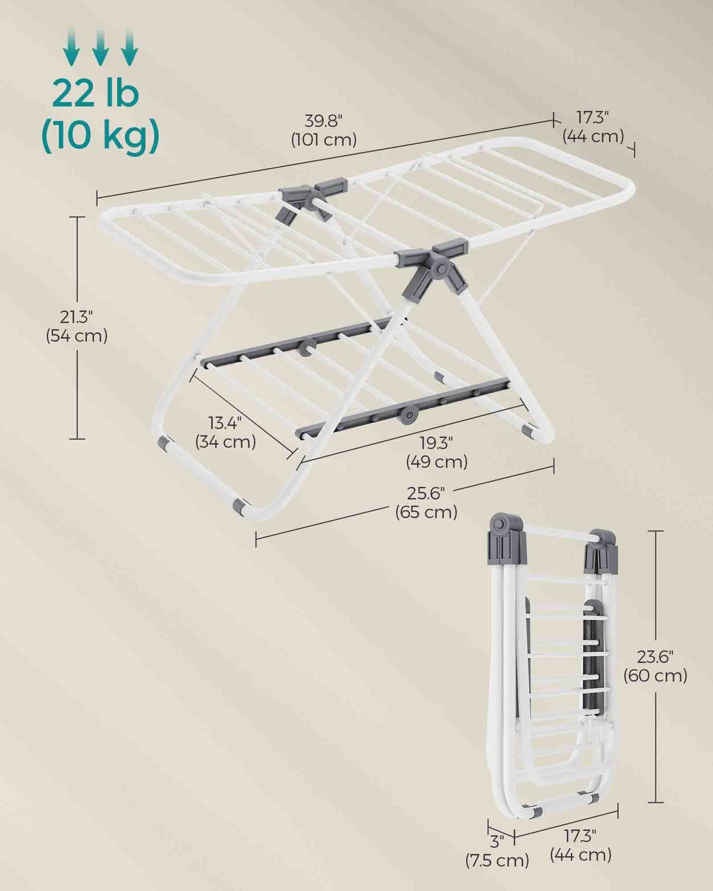 Small Foldable 2-Level Clothes Drying Rack