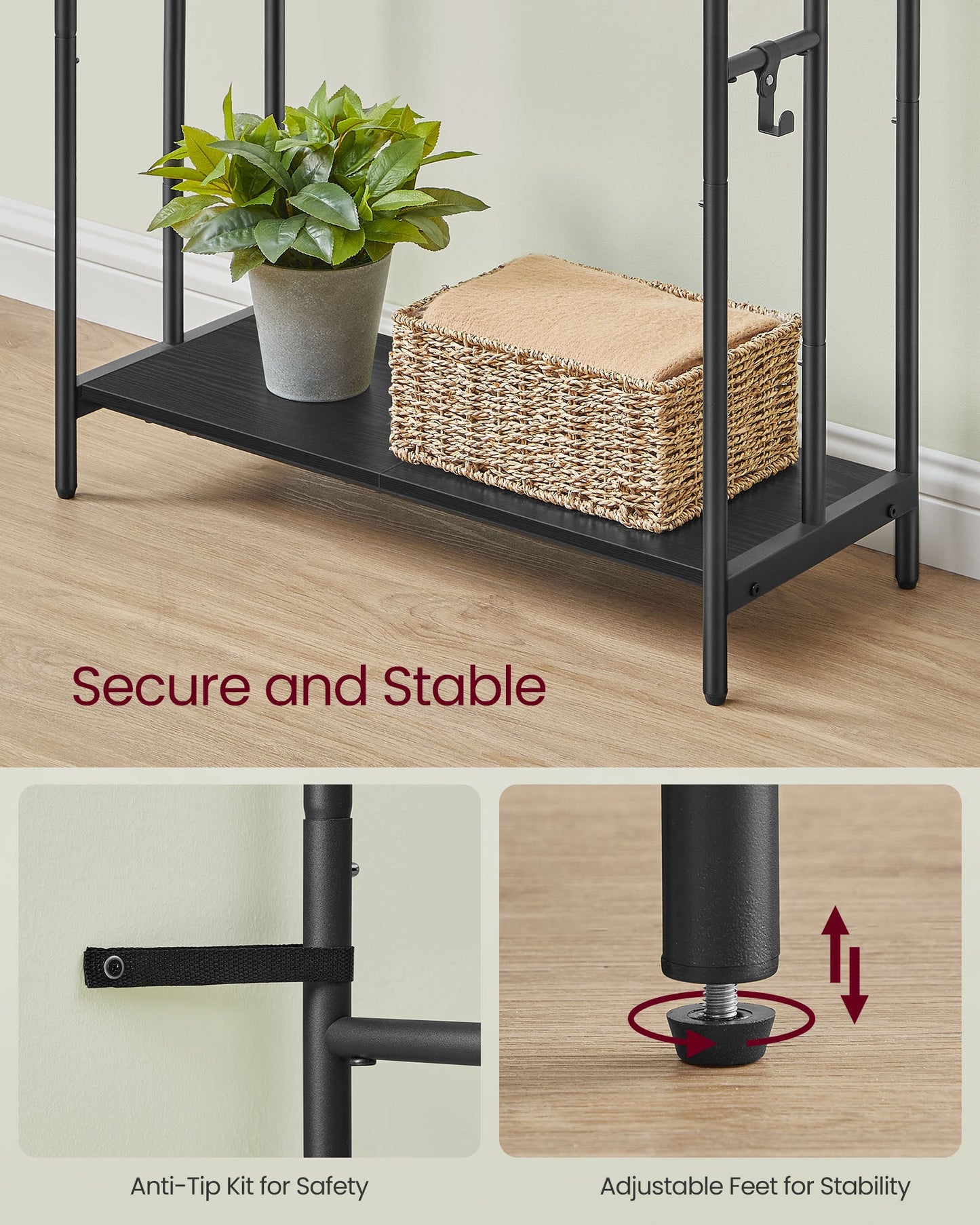 3-Tier Blanket Holder with Storage Shelf