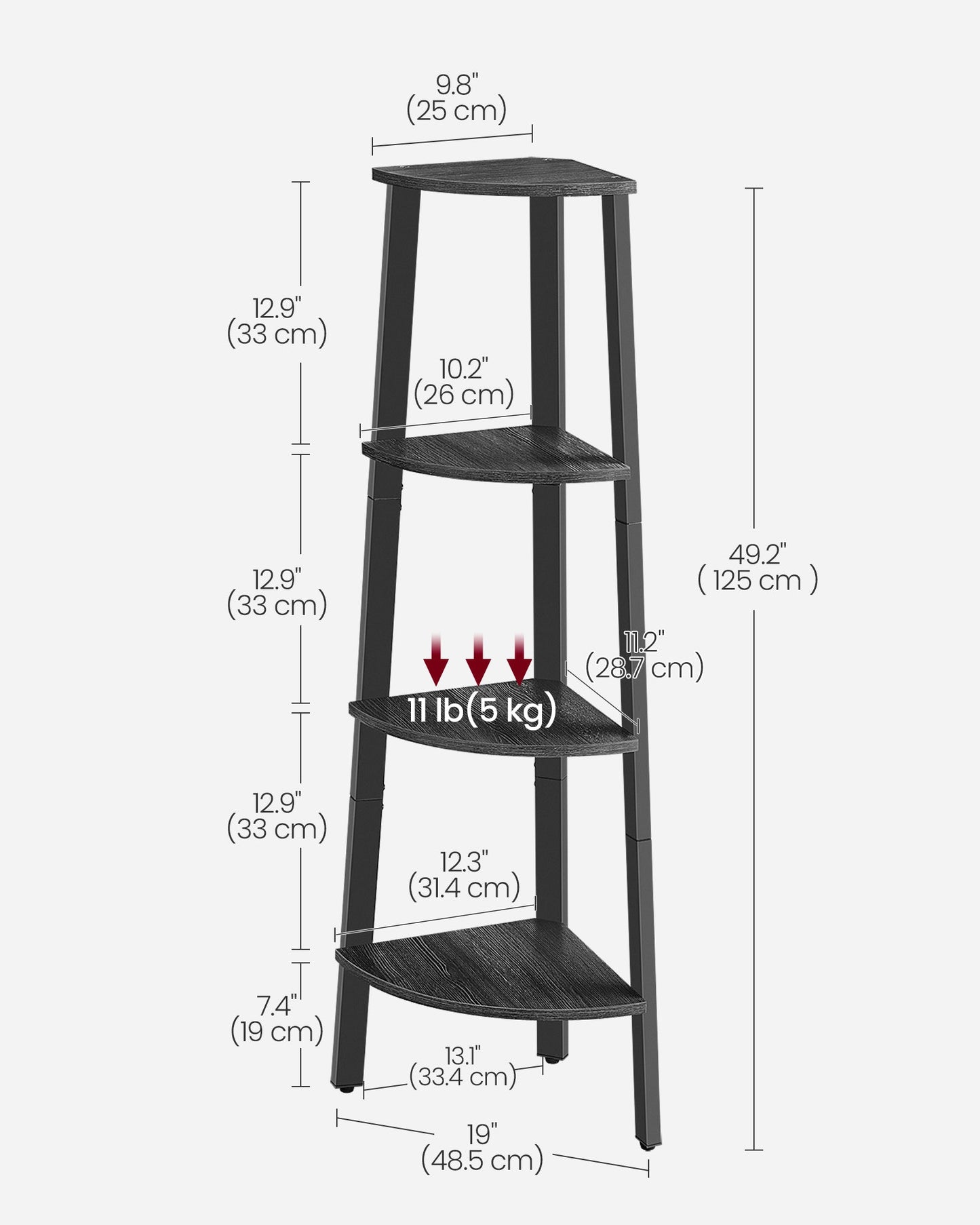 4-Tier Corner Shelf Stand