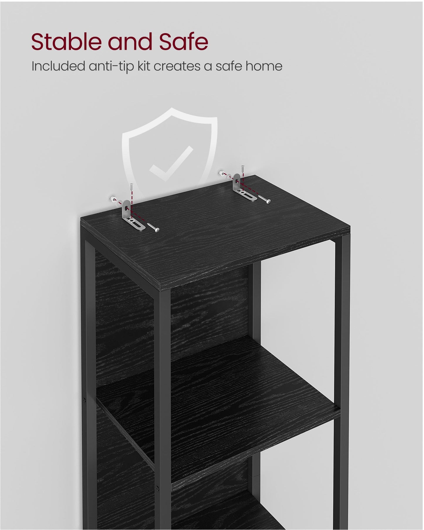 6-Tier LED Bookshelf with Dimmable Lights