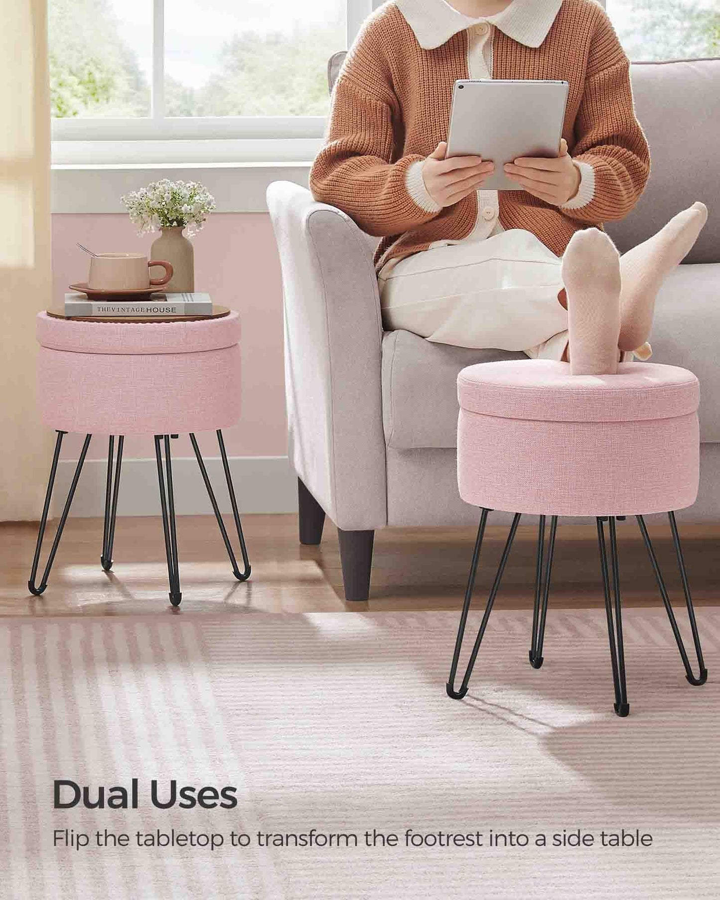 Small Vanity Stool Chair with Storage