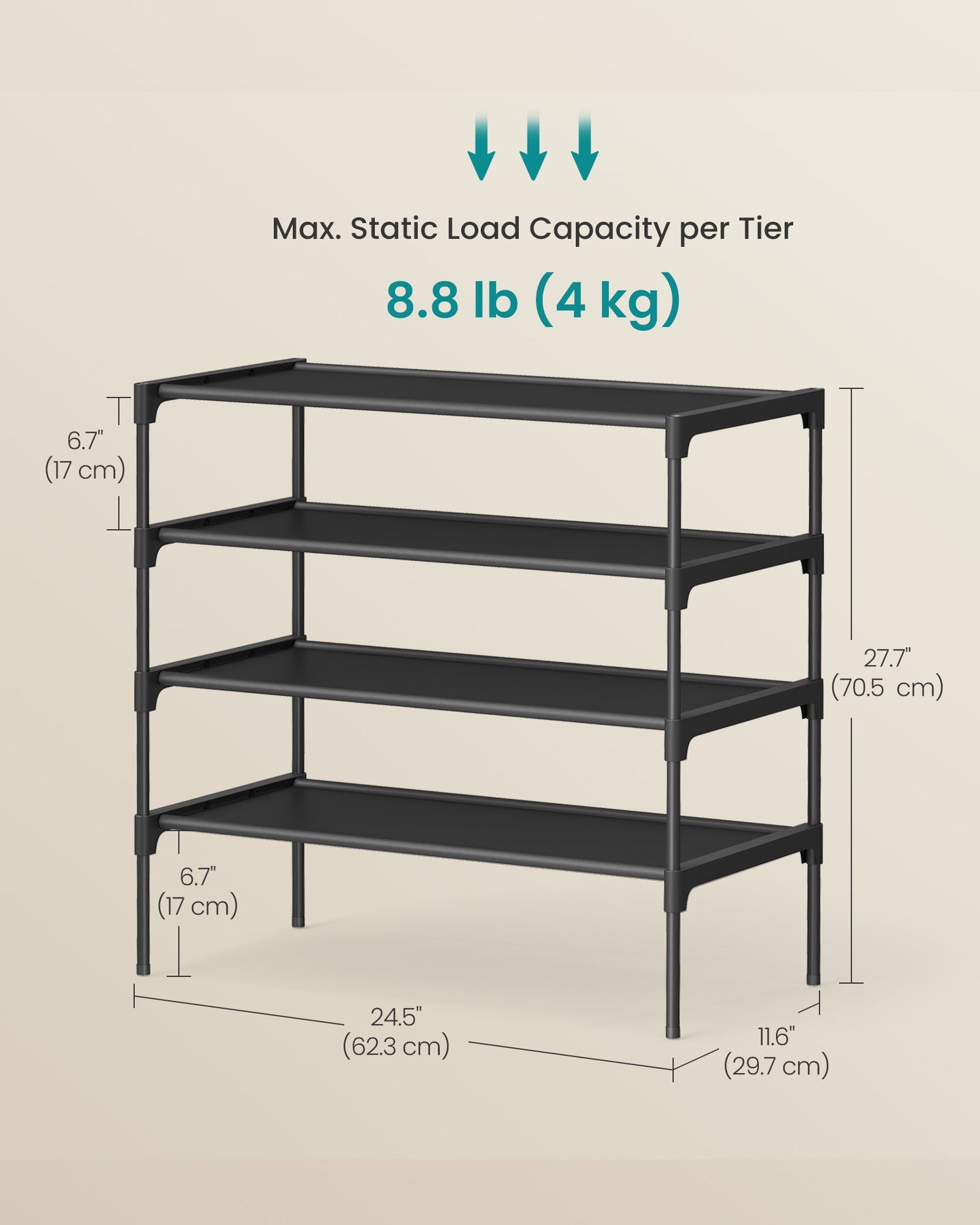 hoe Rack, Shoe Storage Organizer, Space-Saving