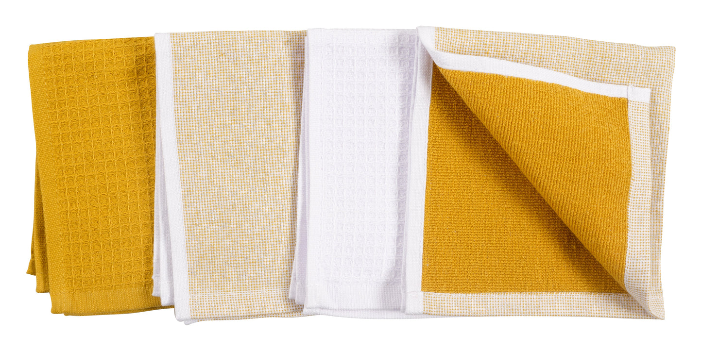 Linden 100% Cotton Reversible Terry Dish Cloth Set Of 4