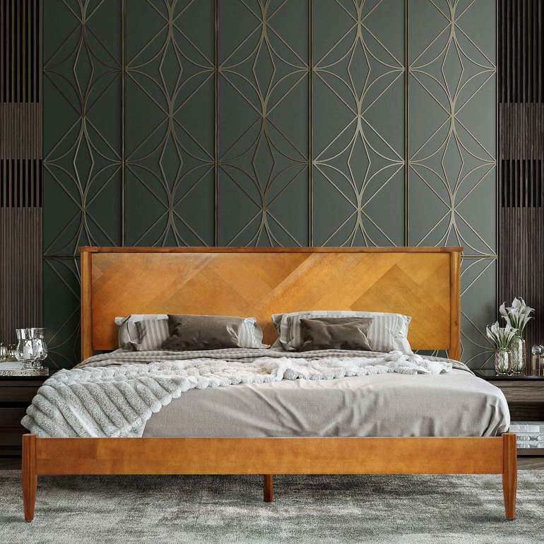 Rorns Panthera Platform Bed Frame With Headboard for Ultimate Comfort