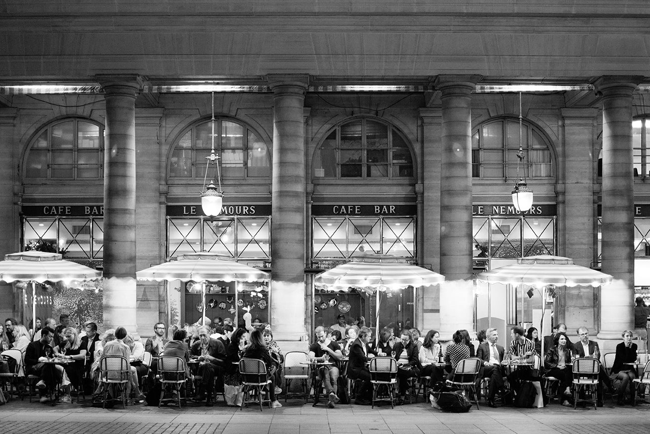 Evening at Café Nemours Paris