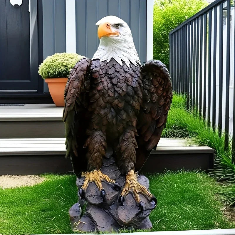 Majestic 24 Inch Bald Eagle Garden Statue for Porch and Outdoor Decor