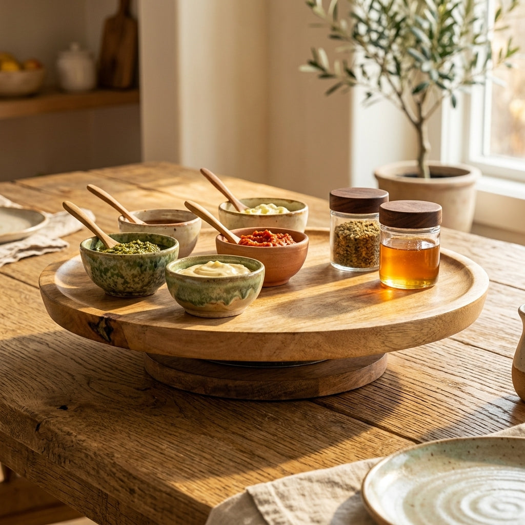 Mango Wood Lazy Susan Turntable