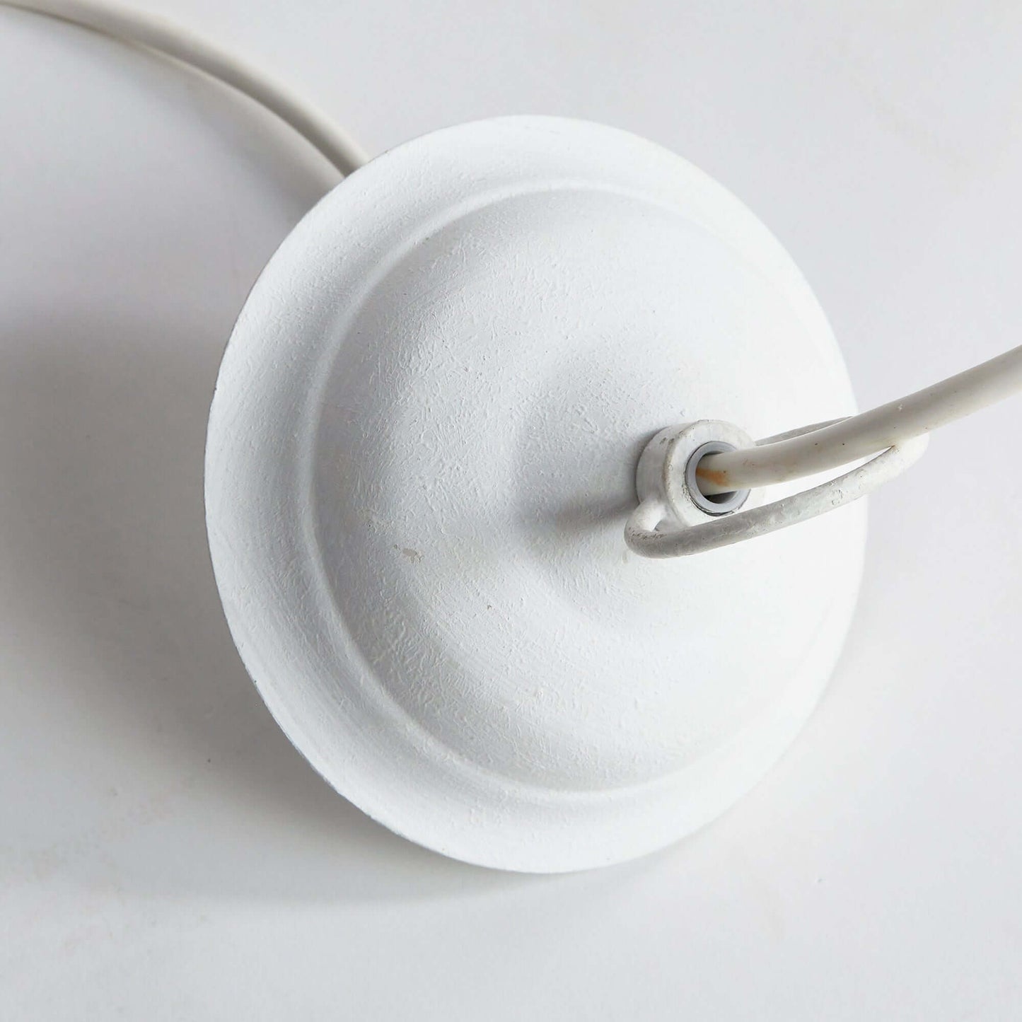 White Farmhouse Dome Pendant Light with Gold Interior