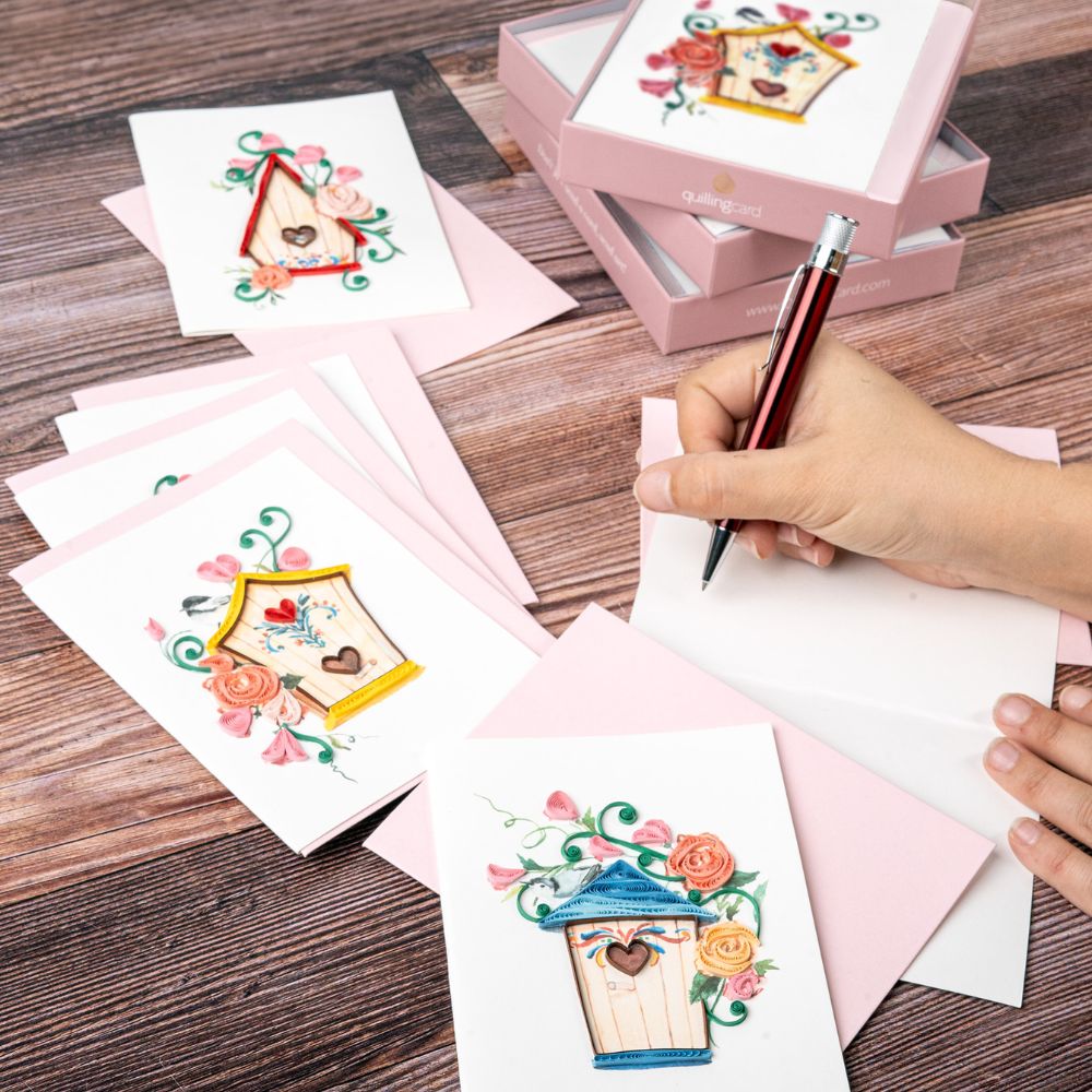 Quilled Birdhouses Note Card Box Set