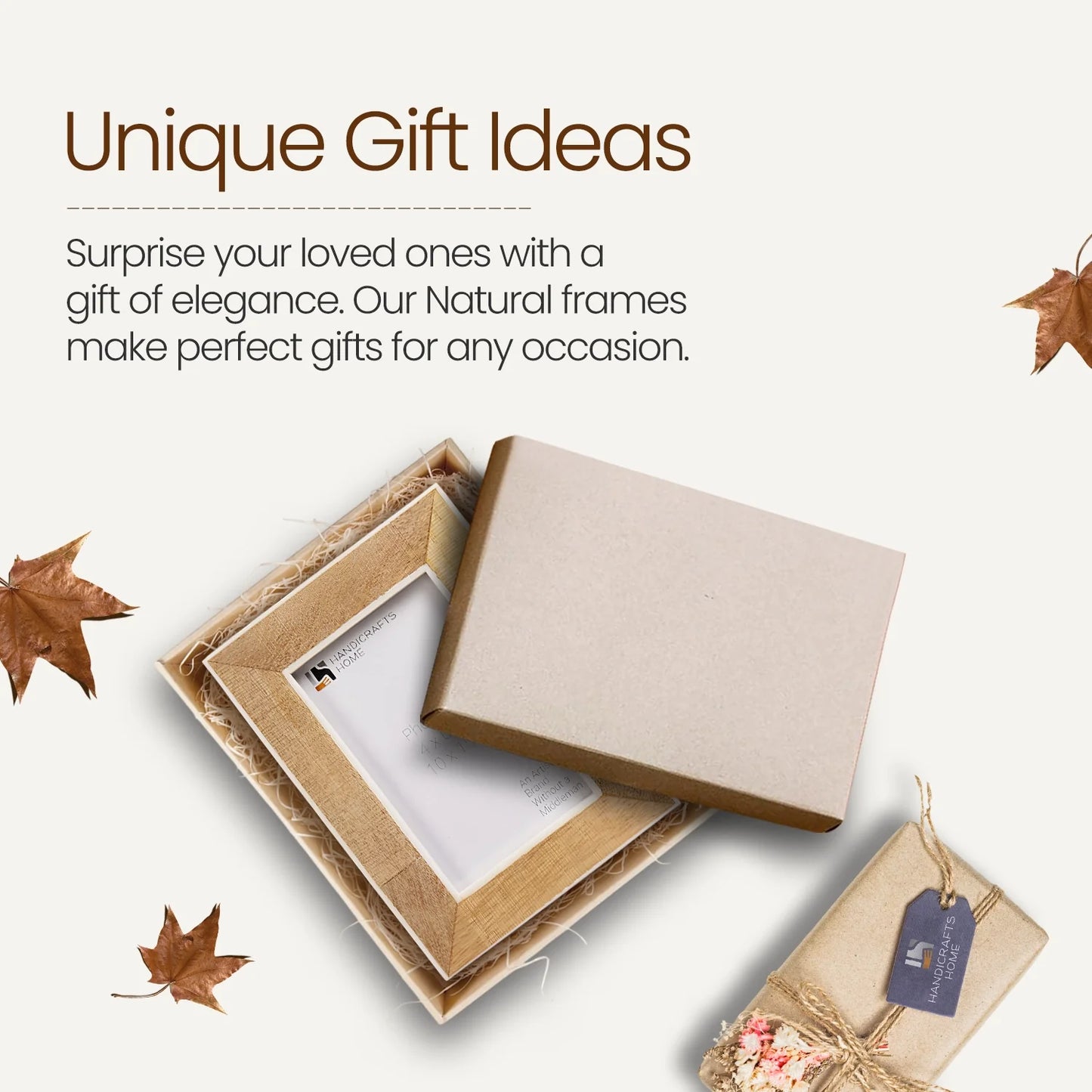 Picture Frame Natural Wood Collection Bone Inlay Brown - 4x6 & 5x7"