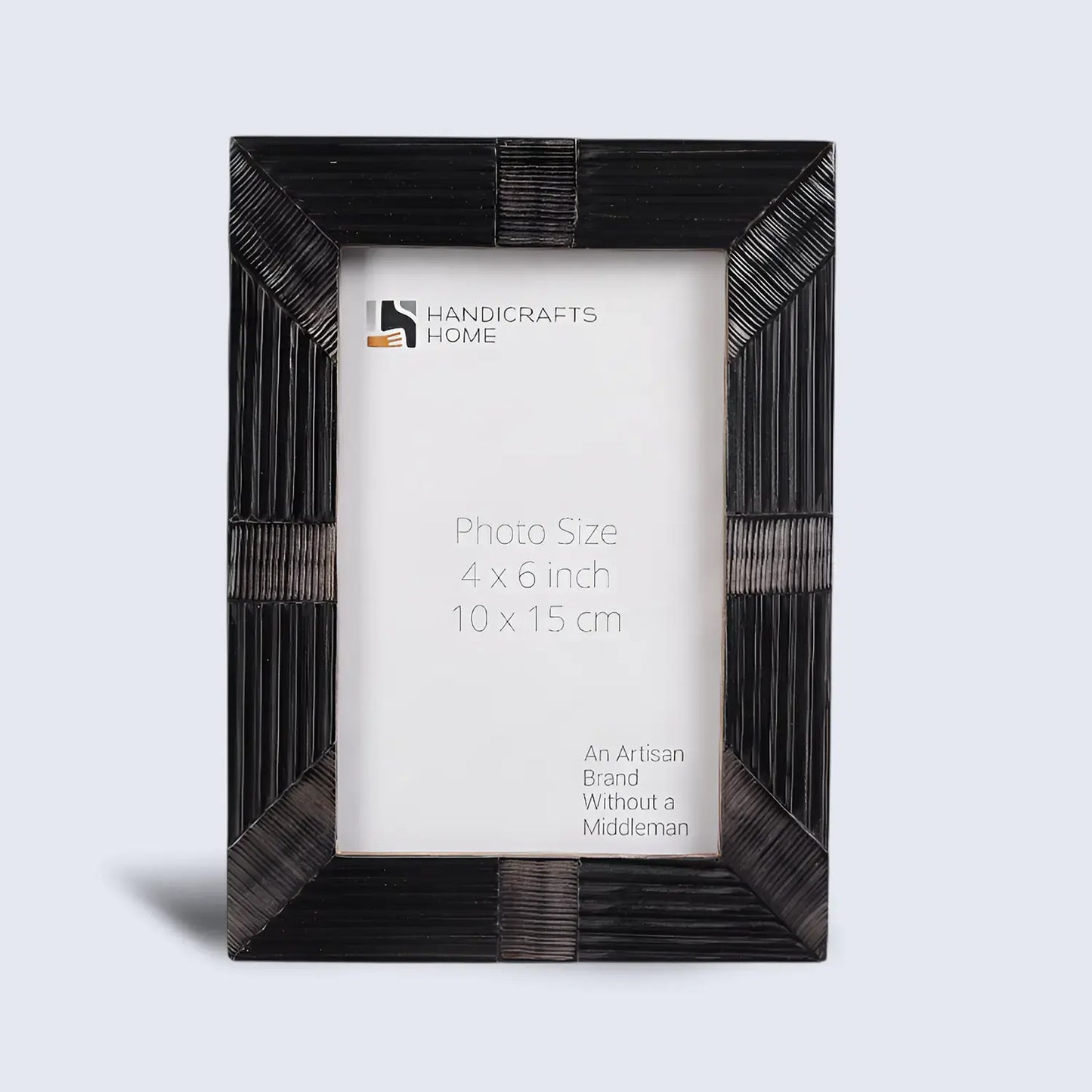 Horn Inlay Shagrin Picture Photo Frames Black, 4x6 5x7