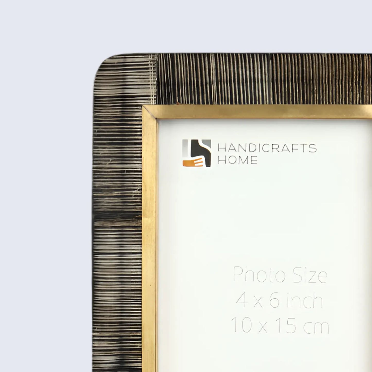 Horn Inlay Shagrin Picture Photo Frames Brown - Rounded Corners, 4x6 5x7