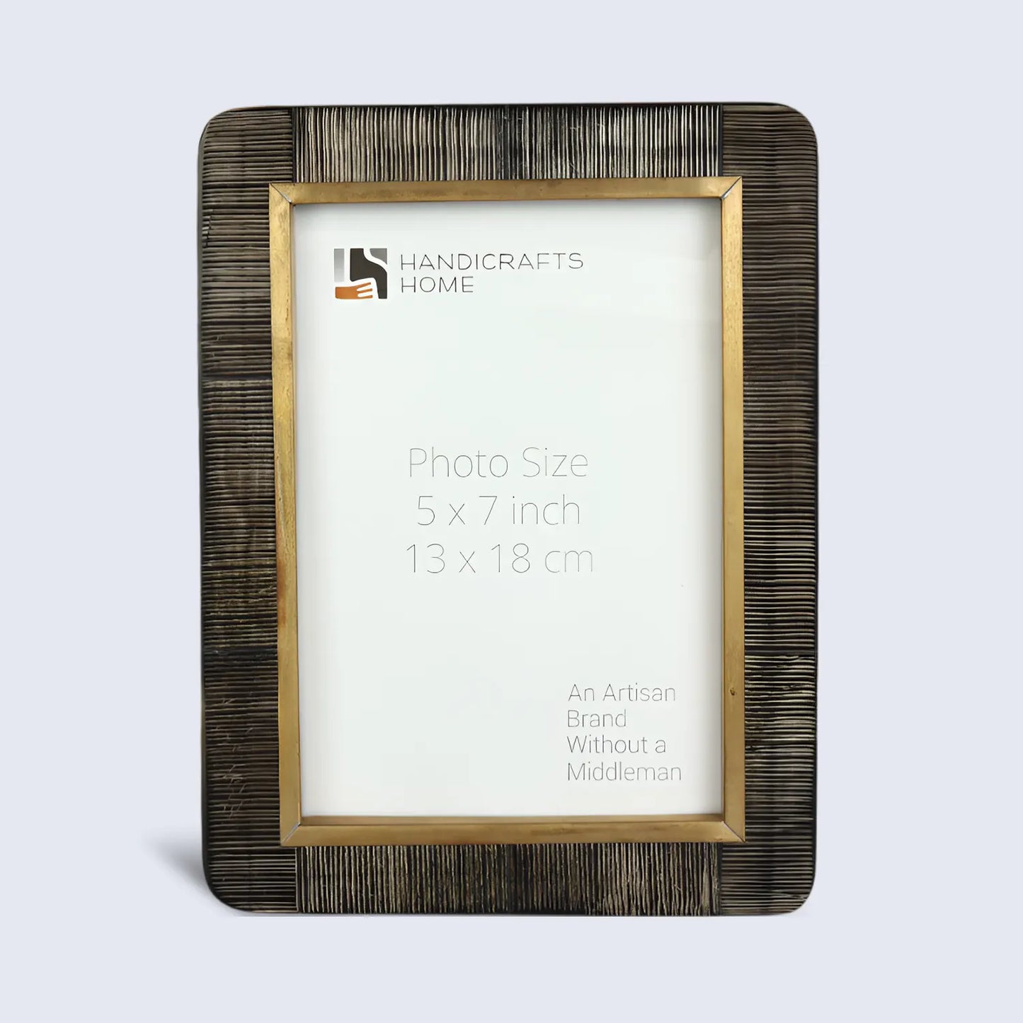Horn Inlay Shagrin Picture Photo Frames Brown - Rounded Corners, 4x6 5x7