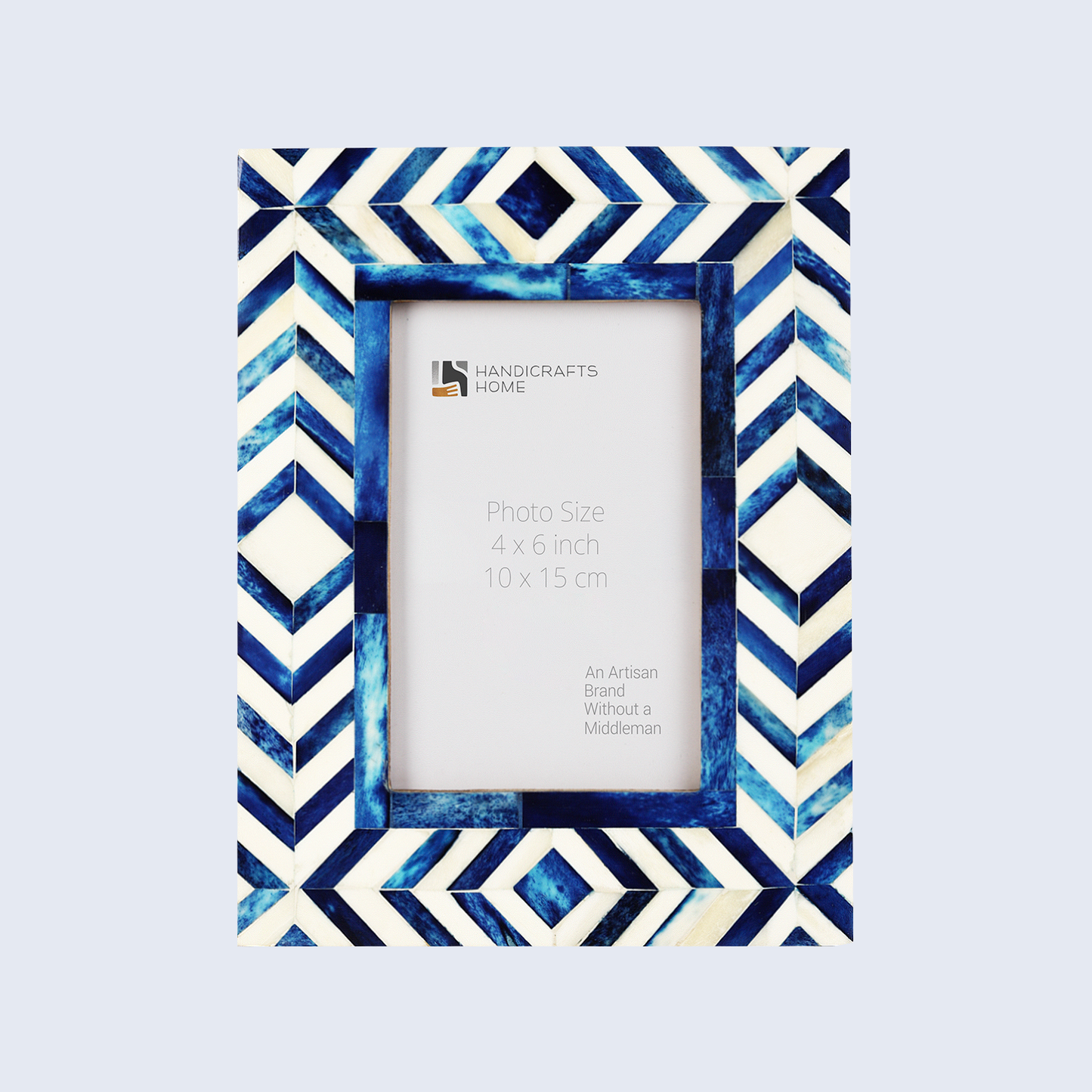 Picture Frames Taj Pattern Bone Inlay Collection in 27 Sizes, Blue
