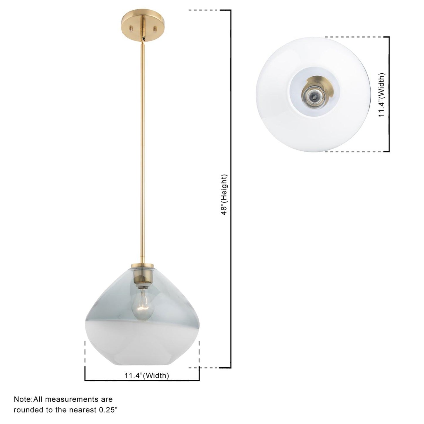 Pheobe 1-light Modern Handblown Glass Island Pendant Light