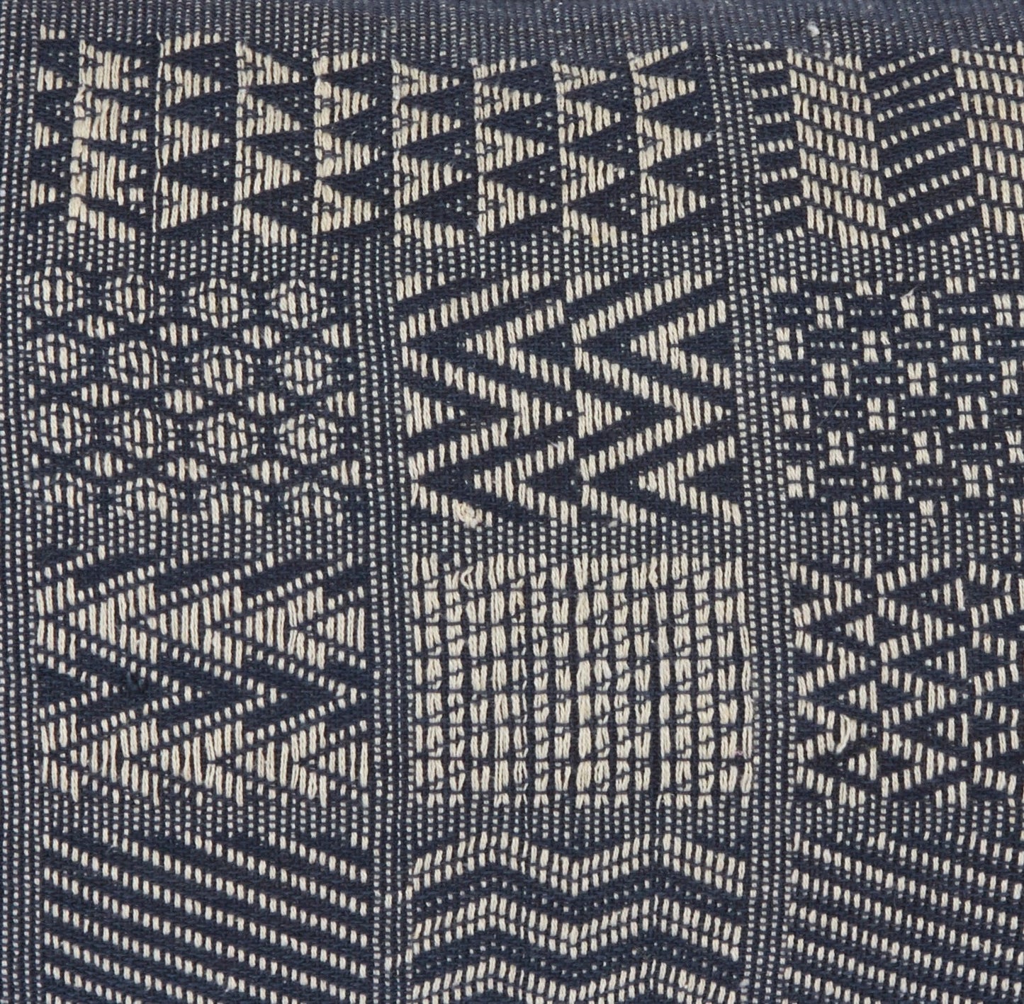 Artisan Hand Loomed Cotton Square Pillow - Indigo Blocks - 24" Arcadia Home