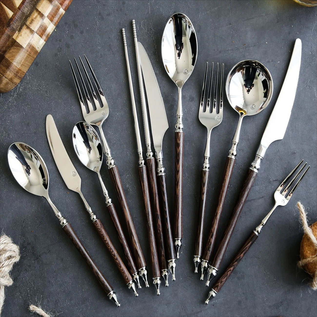 Paris Vintage Huanghua Pear Wood Cutlery Set