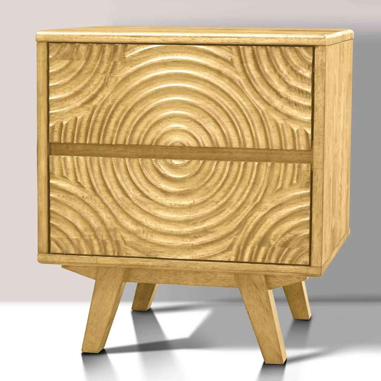 Acacia Harmony Nightstand with 2 Drawers for Elegant Bedroom Storage