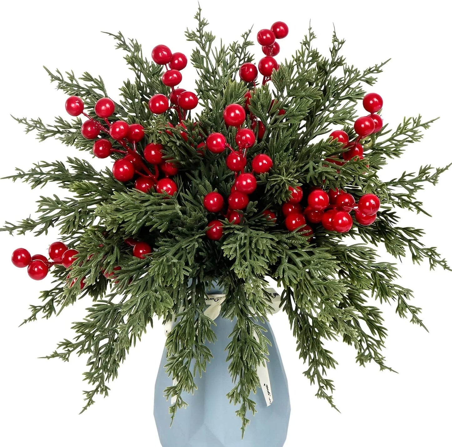 Pine Branches with Red Berries for Christmas Decor