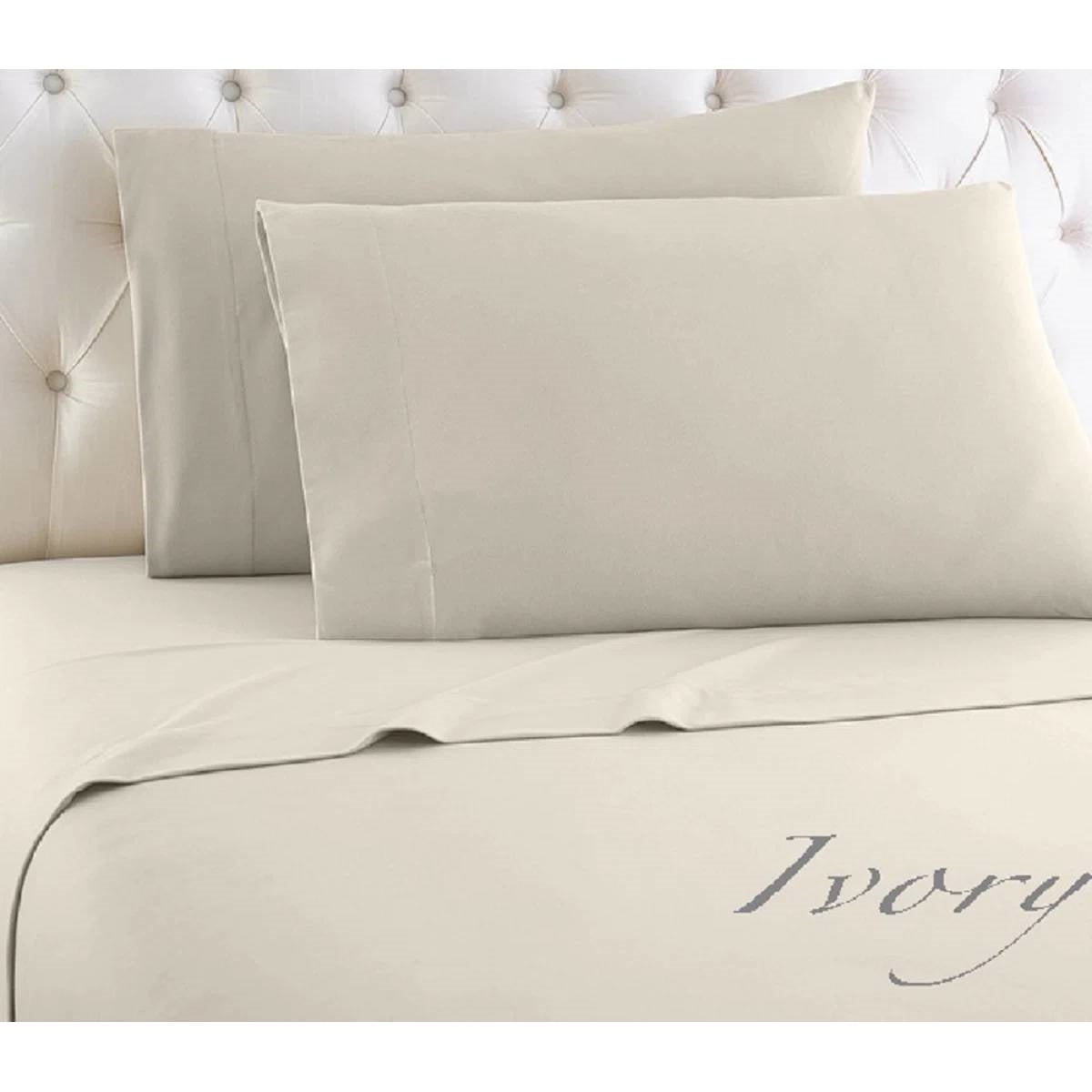 Queen Ivory 100-Percent Egyptian Cotton 1000 Thread Count 4-Piece Sheet Set