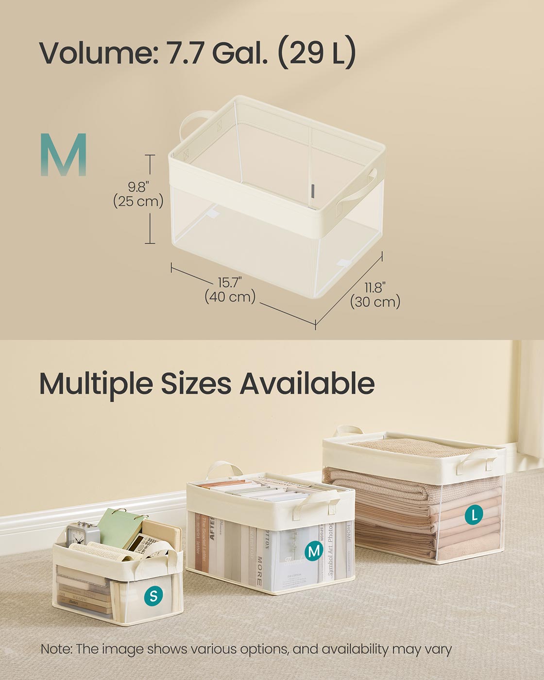 Medium Fabric Storage Baskets Set of 3