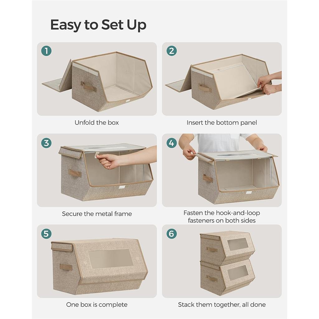Stackable Storage Bins Set of 2