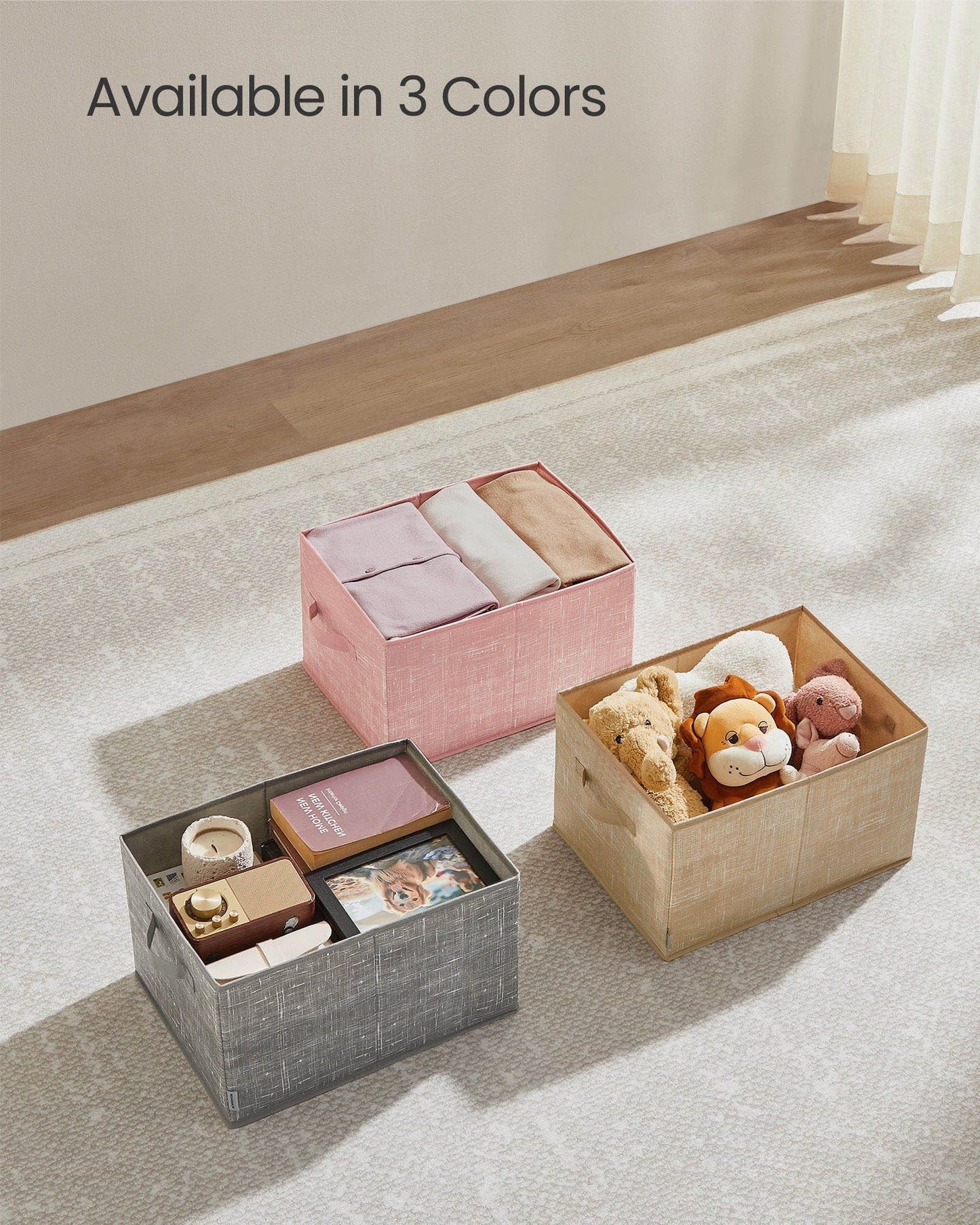 Set of 3 Fabric Storage Bins